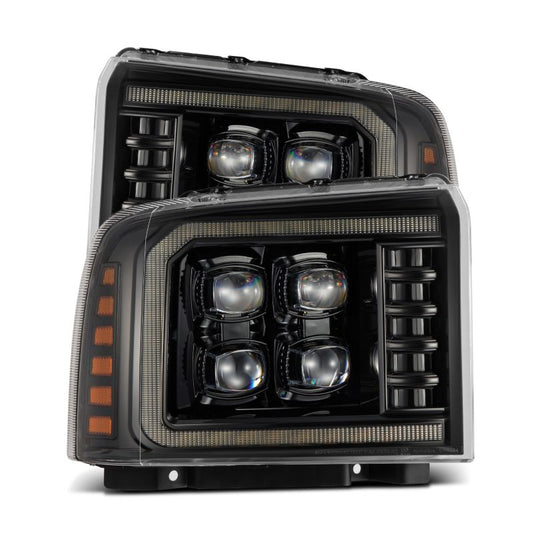 AlphaRex 05-07 Ford Super Duty/Excursion NOVA-Series LED Projector Headlights Alpha-Blk w/Activ Ligh - Burkken Auto Parts