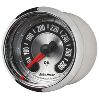 Autometer American Muscle 2-1/16in Full Sweep Electric Digital Stepper 140-280 Deg F Oil Temp Gauge - Burkken Auto Parts