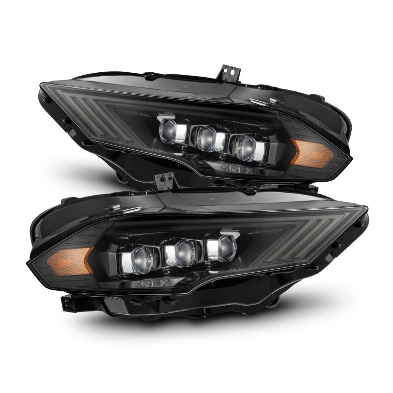 AlphaRex 18-22 Ford Mustang NOVA-Series LED Projector Headlights Alpha-Black - Burkken Auto Parts