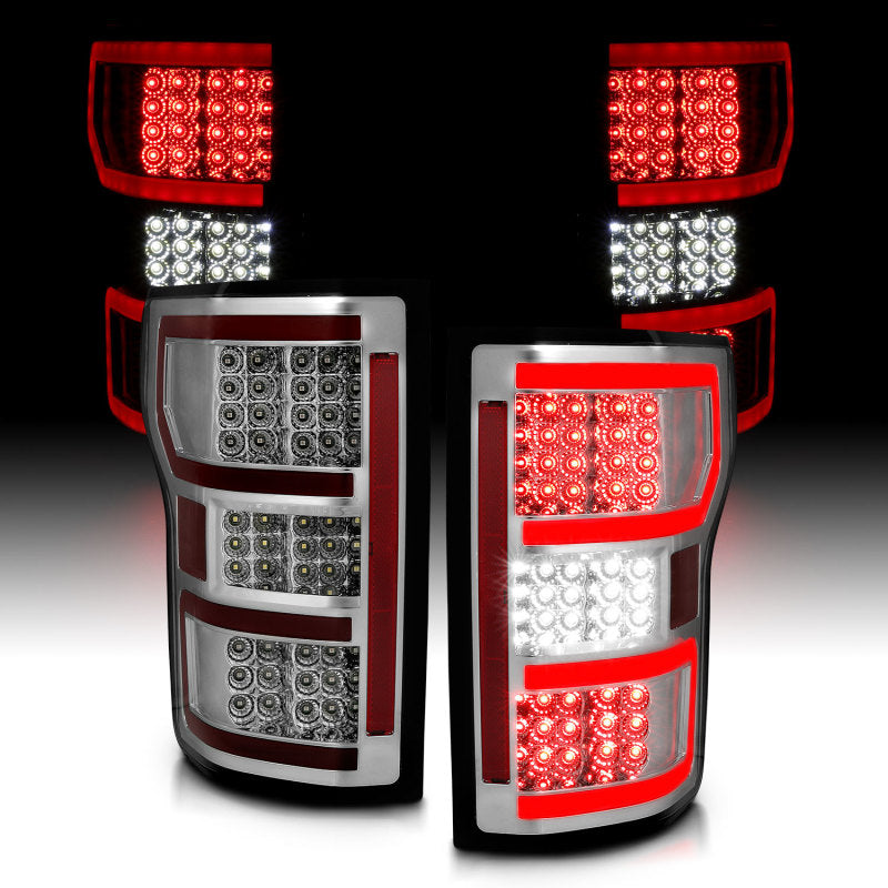ANZO 18-19 Ford F-150 LED Taillights Chrome - Burkken Auto Parts