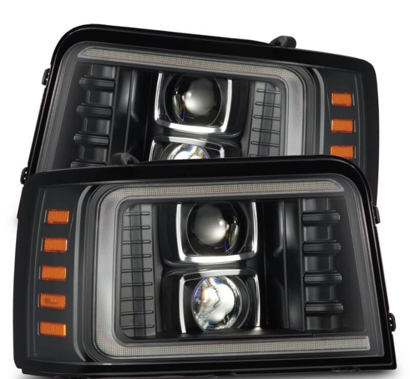 AlphaRex 92-96 Ford F-Series/Bronco PRO-Series Proj Headlight Blk w/Seq. Sig & DRL - Burkken Auto Parts