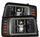 AlphaRex 92-96 Ford F-Series/Bronco PRO-Series Proj Headlight Blk w/Seq. Sig & DRL - Burkken Auto Parts