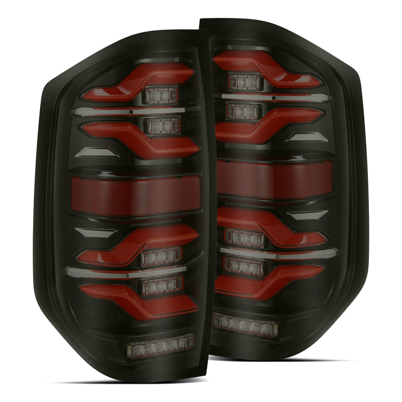 AlphaRex 14-21 Toyota Tundra LUXX LED Taillights Black/Red w/Activ Light/Seq Signal - Burkken Auto Parts