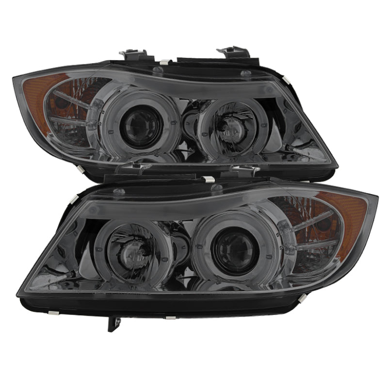 Spyder BMW E90 3-Series 06-08 (4 dr) Proj LED Halo Amber Reflctr Rplc Bulb Smke PRO-YD-BMWE9005-AM-S - Burkken Auto Parts