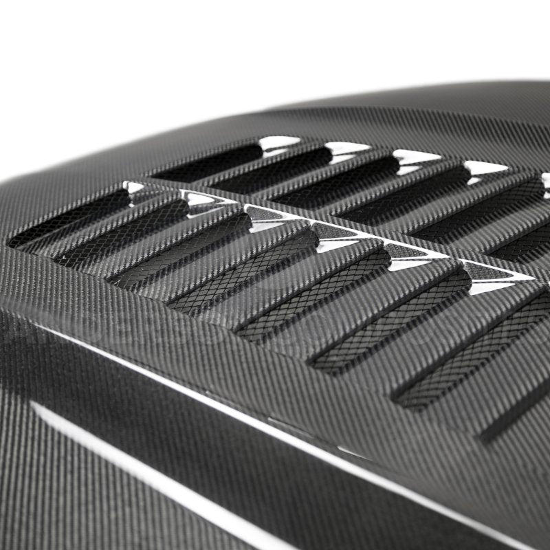 Anderson Composites 15-17 Ford Mustang (Excl. GT350/GT350R) Double Sided Type-GT5 Carbon Fiber Hood - Burkken Auto Parts