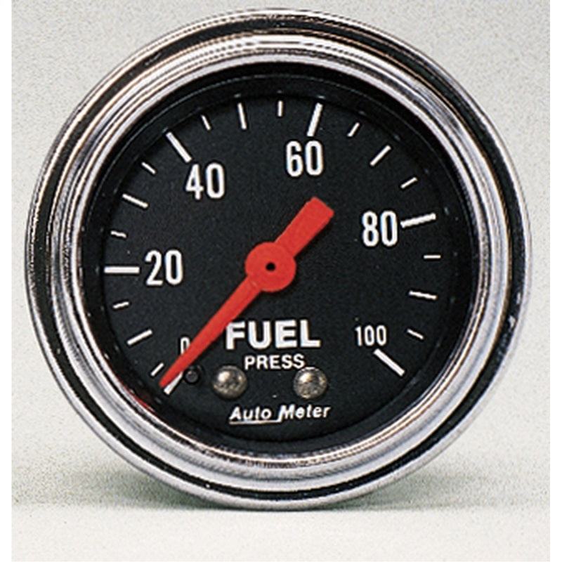 AutoMeter Gauge Fuel Pressure 2-1/16in. 100PSI Mechanical Traditional Chrome - Burkken Auto Parts