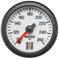 Autometer Stack 52mm 100-260 Deg F 1/8in NPTF Male Pro Stepper Motor Water Temp Gauge - White - Burkken Auto Parts