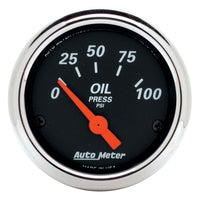 Autometer Designer Black 2 1/16in 100 PSI Electronic Oil Pressure Gauge - Burkken Auto Parts