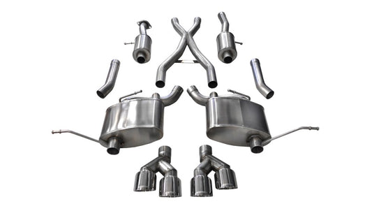 Corsa 2014-2021 Jeep Grand Cherokee 3.6L V6 Polished Sport Cat-Back Exhaust - Burkken Auto Parts