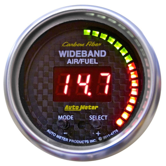 Autometer Carbon Fiber 52mm AFR or LAMBDA Digital Wideband Air/Fuel Ratio PRO Wideband A/F Kit - Burkken Auto Parts