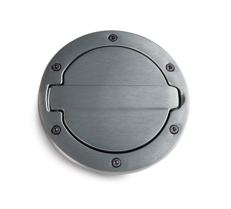 AMP Research 2007-2017 Jeep Wrangler JK 2/4 Door Fuel Door - Brushed - Burkken Auto Parts