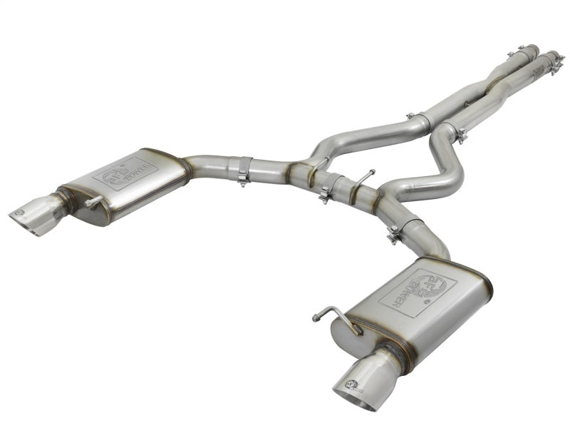 aFe MACHForce XP 3in 304 SS Cat-Back Exhausts w/ Polished Tips 15-17 Ford Mustang GT V8-5.0L/V6-3.7L - Burkken Auto Parts