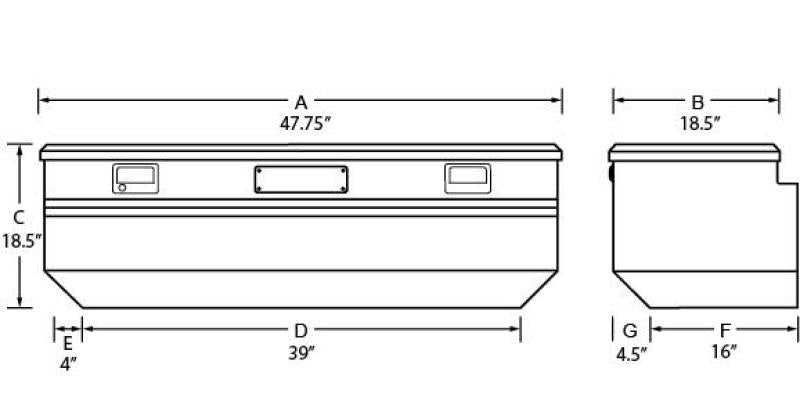 Tradesman Aluminum Flush Mount Truck Tool Box (48in.) - Black - Burkken Auto Parts