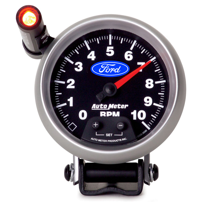 Autometer Ford 3-3/4in. 10K RPM Pedestal w/ Ext. Quick-Lite Tachometer Gauge - Burkken Auto Parts