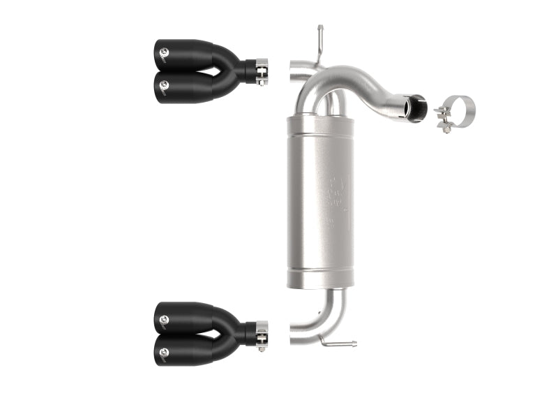 aFe Rebel Series 2.5in 409 SS Axle-Back Exhaust System Black 07-18 Jeep Wrangler (JK) V6-3.6L/3.8L - Burkken Auto Parts