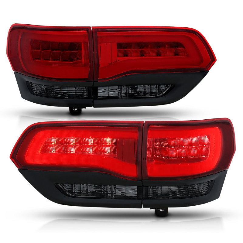 ANZO 2014-2016 Jeep Grand Cherokee LED Taillights Red/Smoke - Burkken Auto Parts