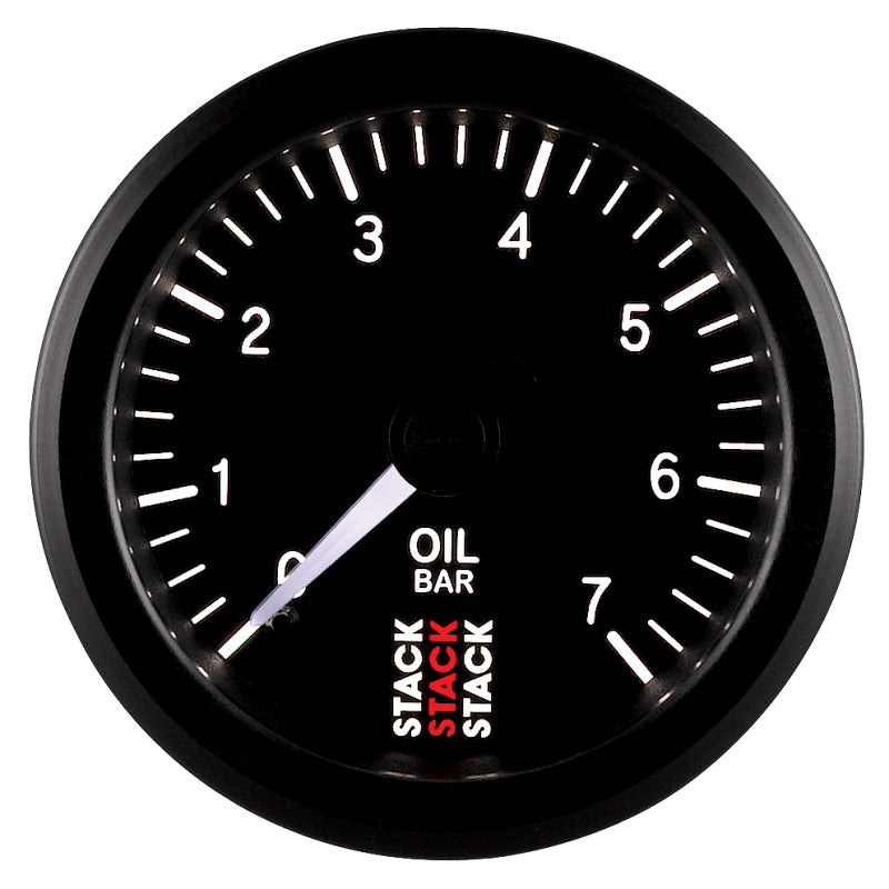 Autometer Stack Instruments 52mm 0-7 BAR M10 (M) Mechanical Oil Pressure Gauge - Black - Burkken Auto Parts