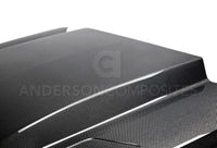 Anderson Composites 15-17 Ford Mustang (Excl. GT350/GT350R) Double Sided Carbon Fiber Cowl Hood - Burkken Auto Parts