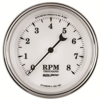 AutoMeter Gauge Tachometer 3-3/8in. 8K RPM In-Dash Old Tyme White II - Burkken Auto Parts