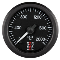 Autometer Stack 52mm 0-2000 Deg F Pro Stepper Motor Exhaust Gas Temp Gauge - Black - Burkken Auto Parts
