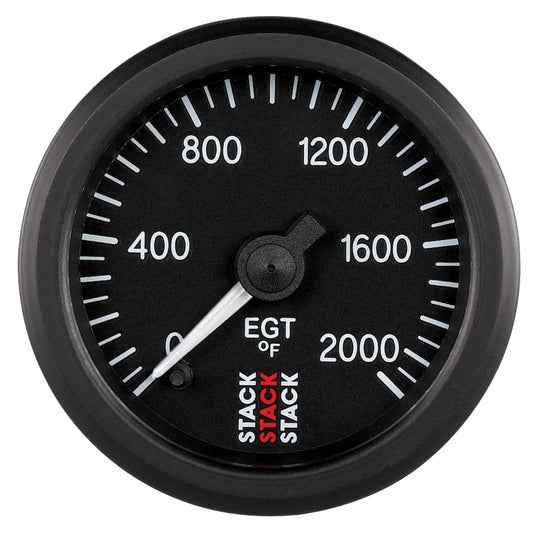 Autometer Stack 52mm 0-2000 Deg F Pro Stepper Motor Exhaust Gas Temp Gauge - Black - Burkken Auto Parts