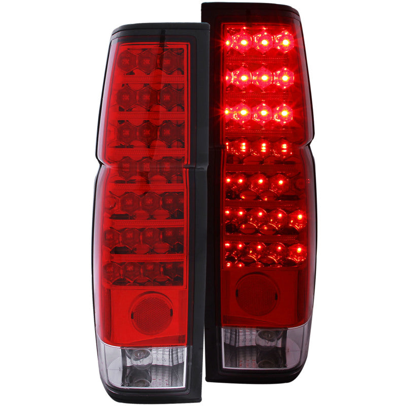 ANZO 1986-1997 Nissan Hardbody LED Taillights Red/Clear - Burkken Auto Parts