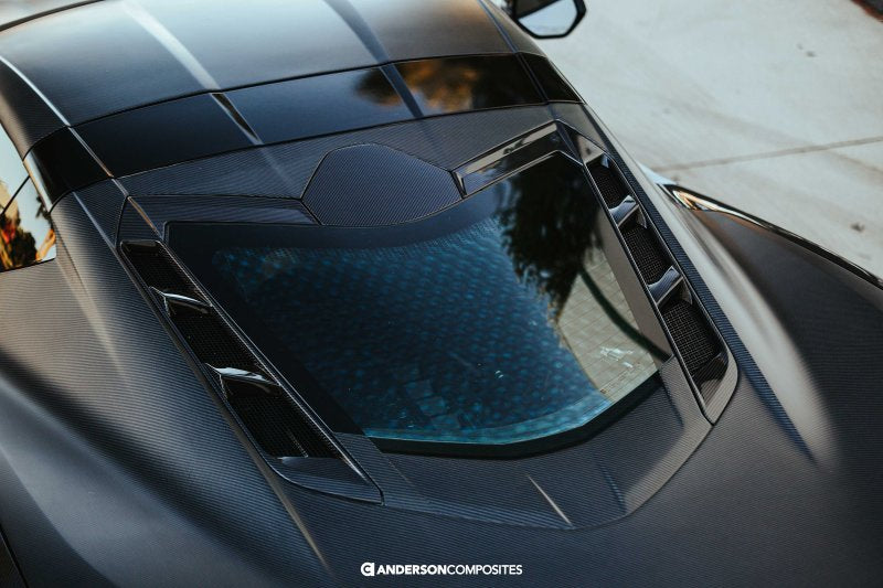 Anderson Composites 20-21 Chevrolet Corvette C8 OE Carbon Fiber Decklid Housing (w/ Backup Camera) - Burkken Auto Parts