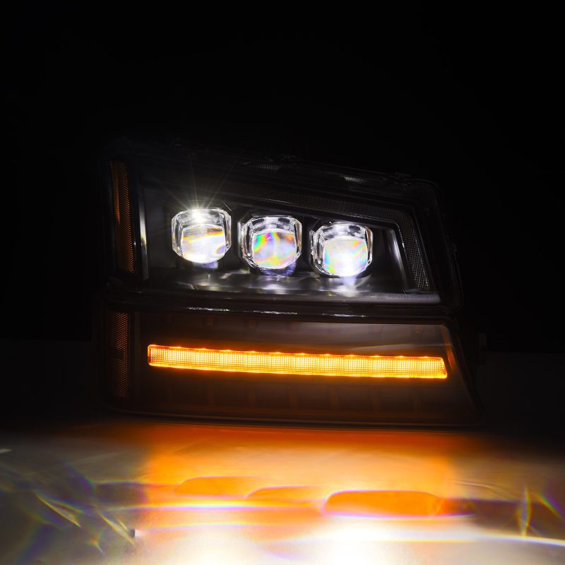 AlphaRex 03-06 Chevy Silverado 1500/2500HD/3500HD/Avalanche Black NOVA LED Proj Headlights - Burkken Auto Parts
