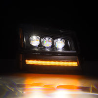 AlphaRex 03-06 Chevy Silverado 1500/2500HD/3500HD/Avalanche Black NOVA LED Proj Headlights - Burkken Auto Parts