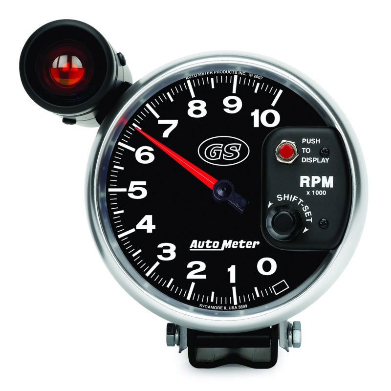 AutoMeter Gauge Tachometer 5in. 10K RPM Pedestal W/ Ext. Shift-Lite Gs - Burkken Auto Parts