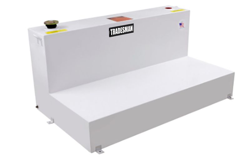 Tradesman Steel L-Shape Liquid Storage Tank (Full Size) - White - Burkken Auto Parts