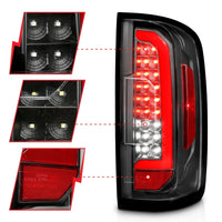 ANZO 15-21 Chevrolet Colorado Full LED Tail Lights w/ Red Lightbar Black Housing Clear Lens - Burkken Auto Parts