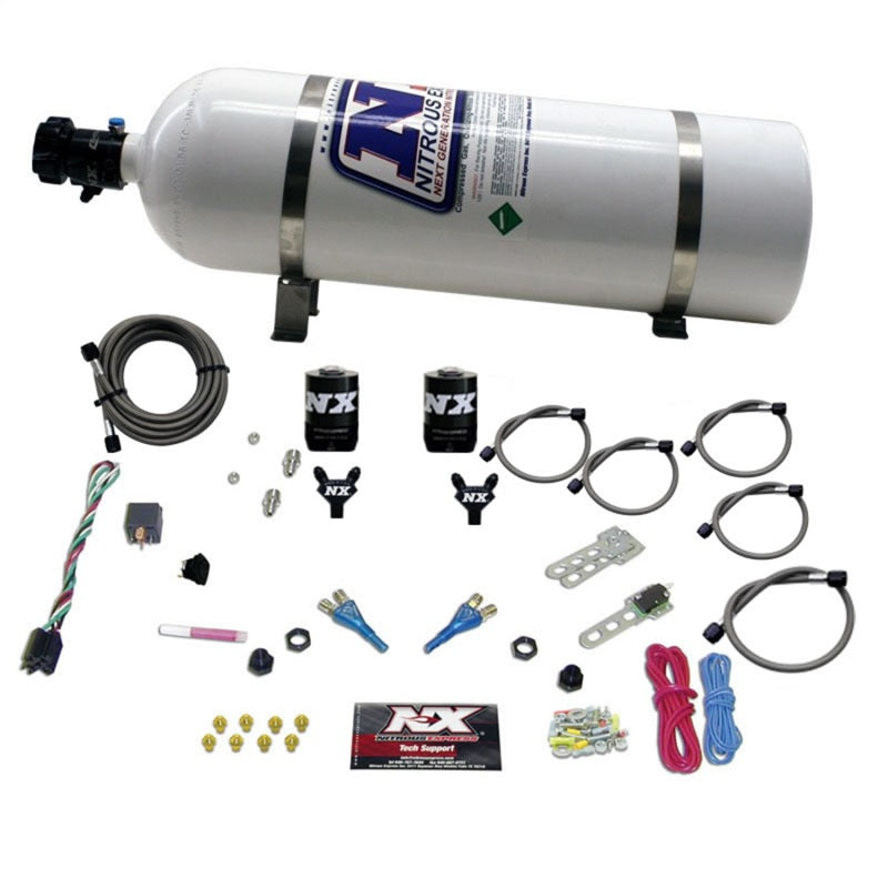 Nitrous Express Dodge EFI Full Race Dual Nozzle Nitrous Kit (100-300HP) w/15lb Bottle - Burkken Auto Parts