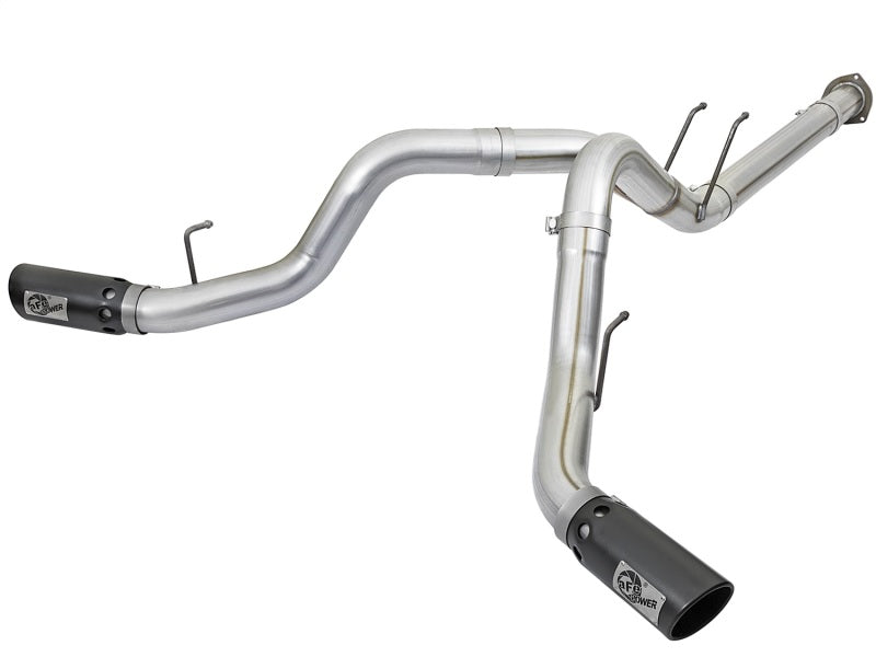 aFe ATLAS 4in DPF-Back Alum Steel Exhaust System w/Black Tip 2017 Ford Diesel Trucks V8-6.7L (td) - Burkken Auto Parts
