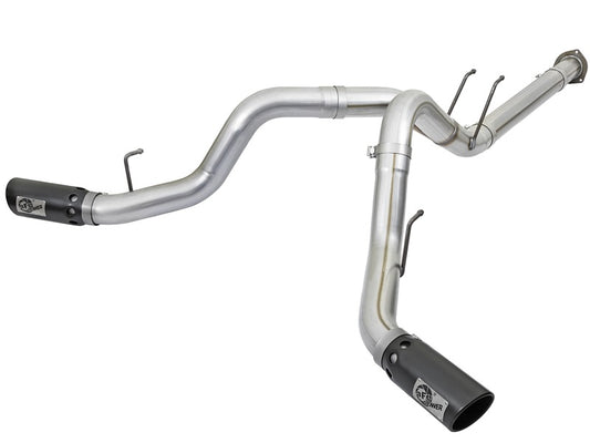 aFe ATLAS 4in DPF-Back Alum Steel Exhaust System w/Black Tip 2017 Ford Diesel Trucks V8-6.7L (td) - Burkken Auto Parts
