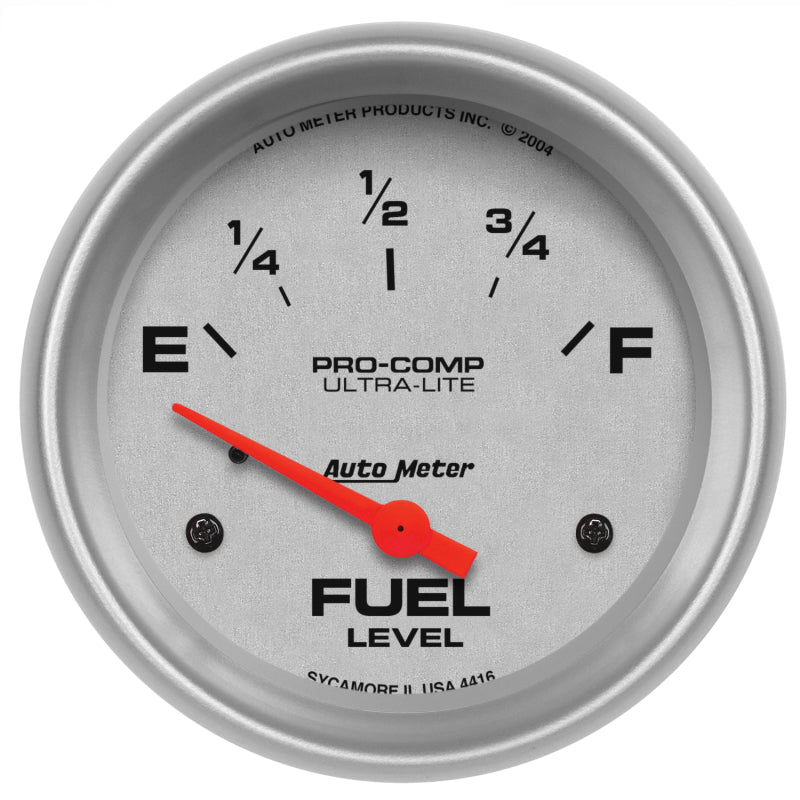 Autometer Ultra-Lite 52mm Electronic Fuel Level Gauge - Burkken Auto Parts