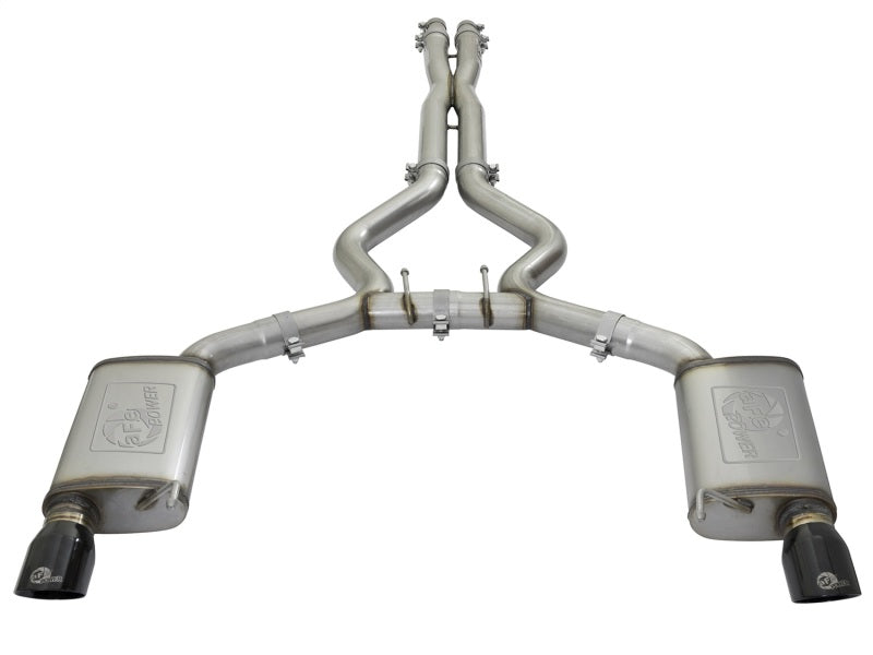 aFe MACHForce XP 3in 304 SS Cat-Back Exhausts w/ Black Tips 15-17 Ford Mustang GT V8-5.0L/V6-3.7L - Burkken Auto Parts