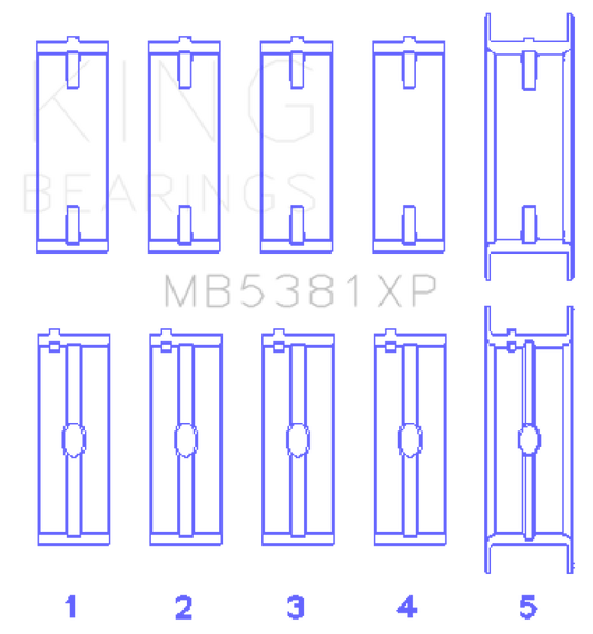 King Engine Bearings Holden 253/308CI 5.0L/5.7L (Size STD) Main Bearing Set
