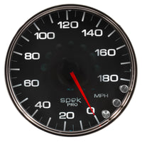 Autometer Spek-Pro Gauge Speedometer 5in 180 Mph Elec. Programmable Black/Chrome - Burkken Auto Parts