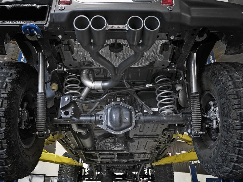 aFe Rebel Series 2.5in. 304 SS C/B Exhaust System 2018 Jeep Wrangler (JL) V6-3.6L - Black Tip - Burkken Auto Parts