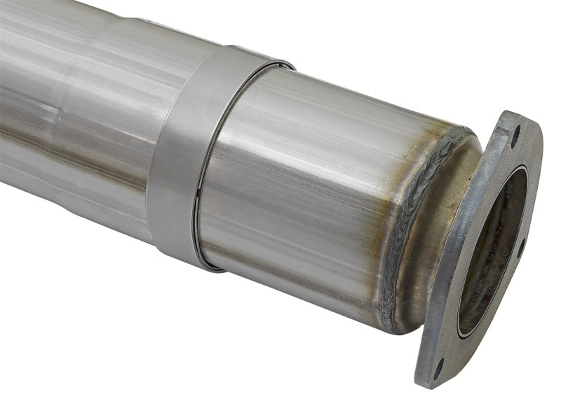 aFe ATLAS 5in DPF-Back Alum Steel Exhaust System w/Polished Tip 2017 Ford Diesel Trucks V8-6.7L (td) - Burkken Auto Parts