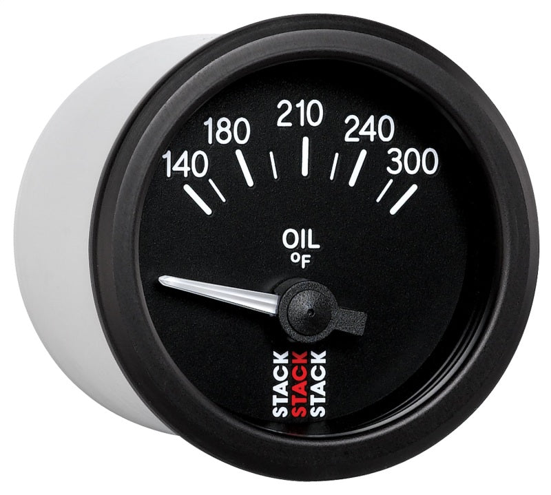 Autometer Stack 52mm 140-300 Deg F 1/8in NPTF Electric Oil Temp Gauge - Black - Burkken Auto Parts