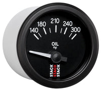 Autometer Stack 52mm 140-300 Deg F 1/8in NPTF Electric Oil Temp Gauge - Black - Burkken Auto Parts