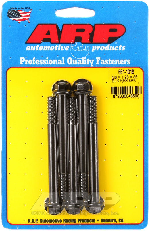 ARP M8 x 1.25 x 85 hex black oxide bolts - Burkken Auto Parts
