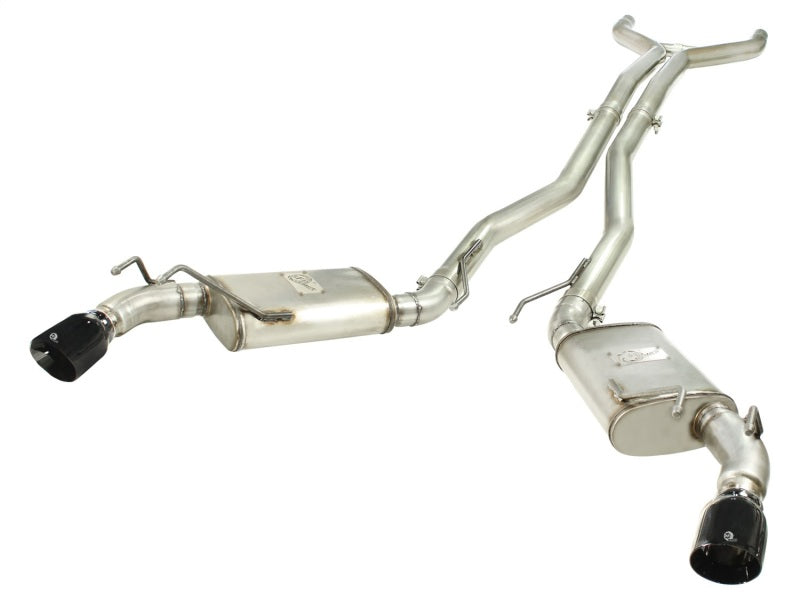 aFe MACHForce XP Exhaust 3in Stainless Stee CB/10-13 Chevy Camaro V8-6.2L (td) (gloss blk tip) - Burkken Auto Parts