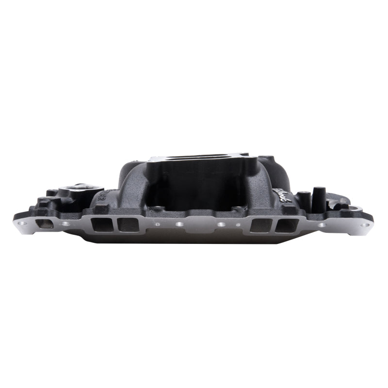 Edelbrock Manifold SBC Performer Air Gap Black - Burkken Auto Parts