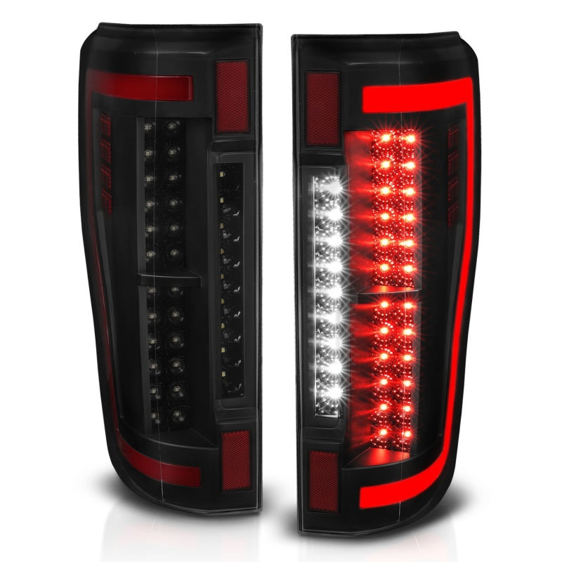 ANZO 2017+ Ford F-250 LED Taillights - Black/Smoke - Burkken Auto Parts