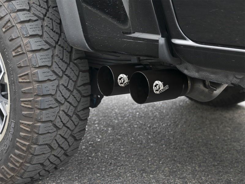 aFe Rebel Series CB 3in Middle Side Exit SS Exht w/ Black Tips 15-17 Chevy Colorado / GMC Canyon - Burkken Auto Parts