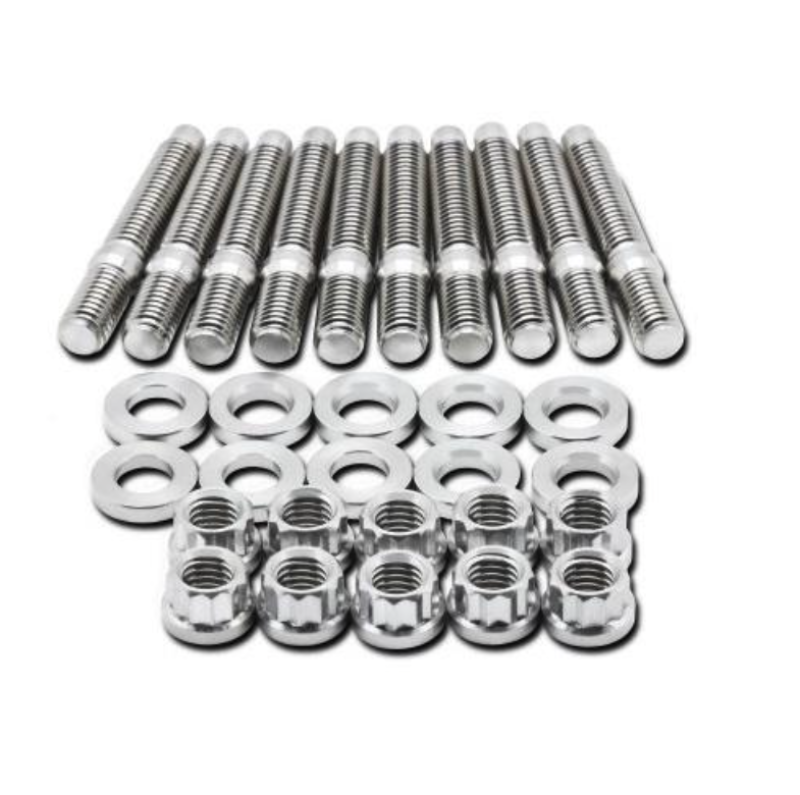 BLOX Racing SUS303 Stainless Steel Exhaust Manifold Stud Kit M8 x 1.25mm 45mm in Length - 9-piece - Burkken Auto Parts