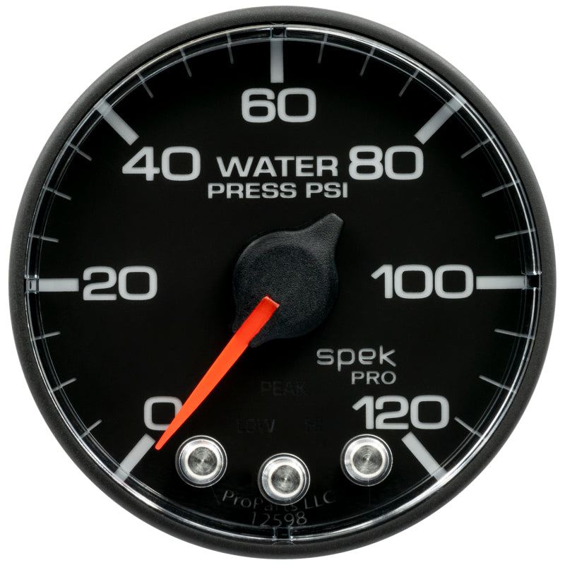Autometer Spek-Pro Gauge Water Press 2 1/16in 120psi Stepper Motor W/ Peak & Warn - Burkken Auto Parts